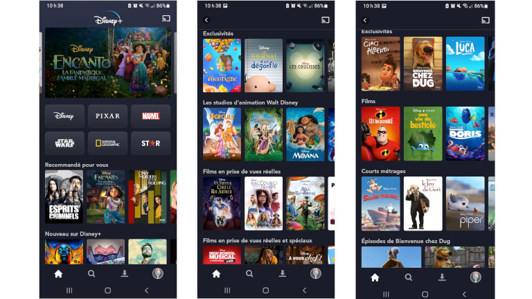 application disney+ films séries télévision ordinateur téléphone visionner
