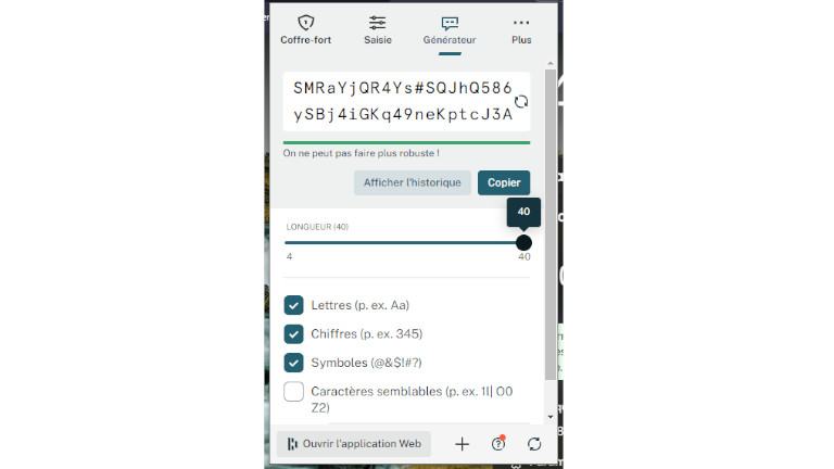Dashlane générateur mots de passe