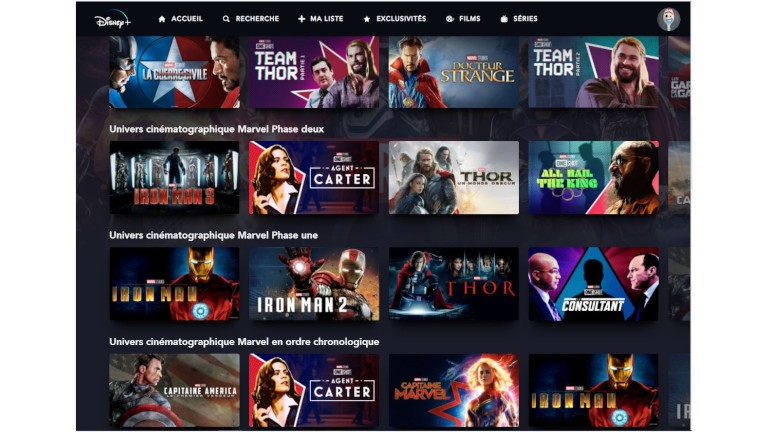 disney+ marvel univers films série télévision ordinateur téléphone